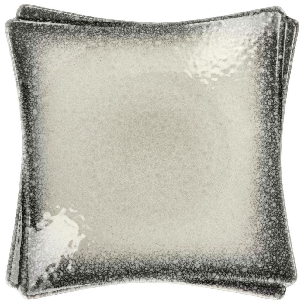 VEGA Platte Nagoya eckig; 20.5x20.5x5.5 cm (LxBxH); weiss/grau; 4 Stück / Pack