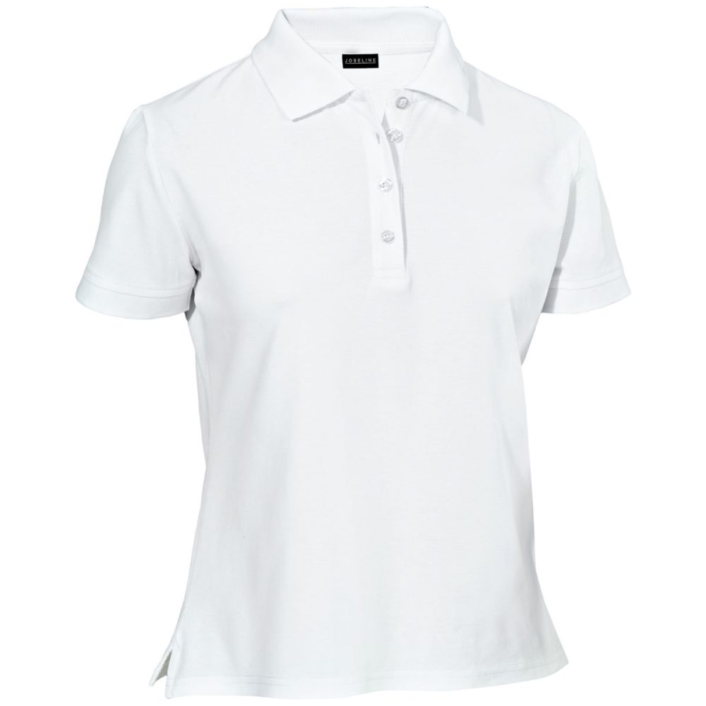 JOBELINE Damen Poloshirt Cato Kurzarm; Kleidergrösse S; weiss
