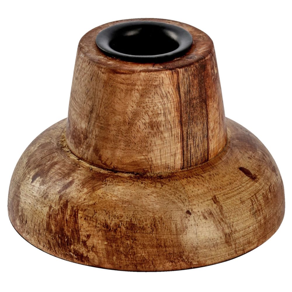 Spitzkerzenhalter Maris tief; 9x5.5 cm (ØxH); braun