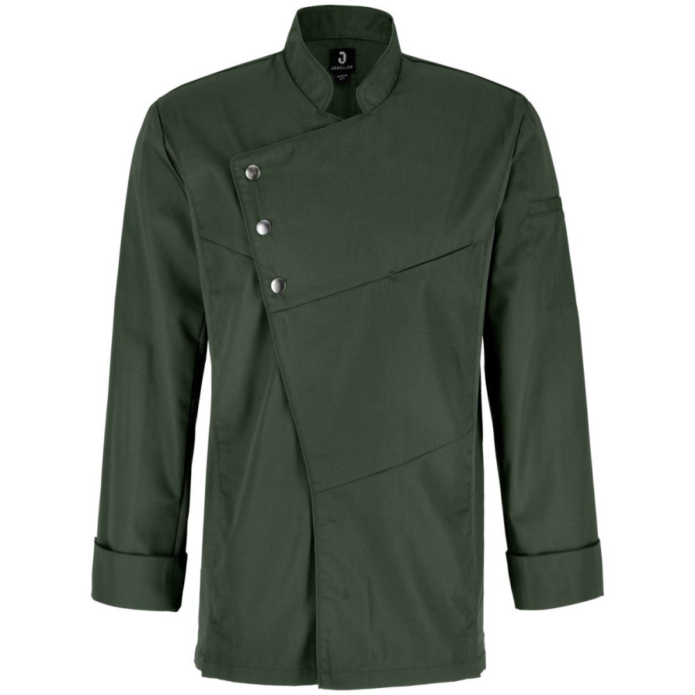 JOBELINE Herren Kochjacke Lewis Langarm; Kleidergrösse 50; dunkeloliv