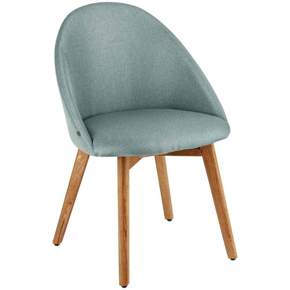 VEGA Polsterstuhl Alwin; 56x50x83 cm (BxTxH); Sitz hellblau, Gestell eiche/natur; 2 Stück / Pack