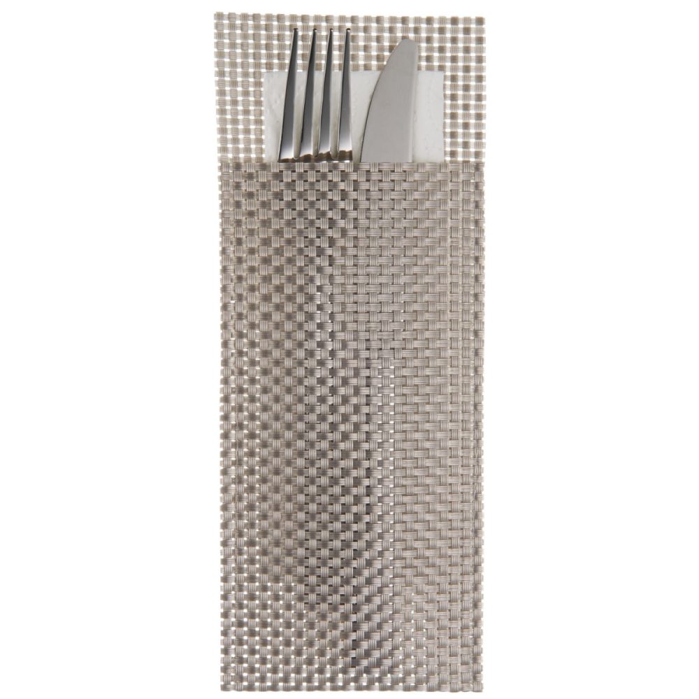 PULSIVA Bestecktasche Samoa; 24x9 cm (LxB); steingrau; 6 Stück / Pack
