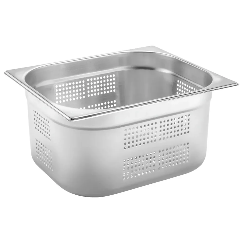 PULSIVA GN-Behälter 1/2 Basic gelocht ; GN 1/2, 9500 ml, 32.5x26.5x15 cm (LxBxT); silber