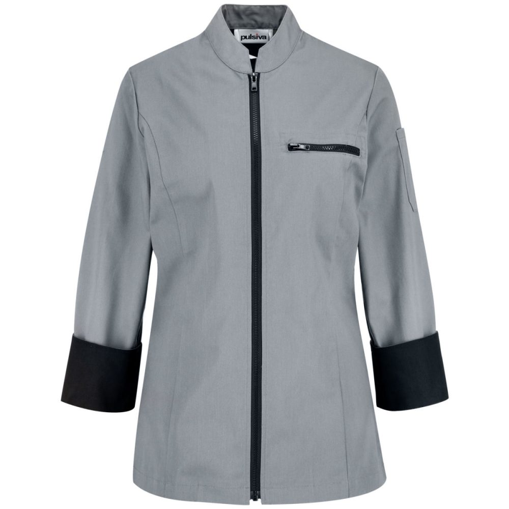 PULSIVA Damenkochjacke Lorenzo; Kleidergrösse 34; grau