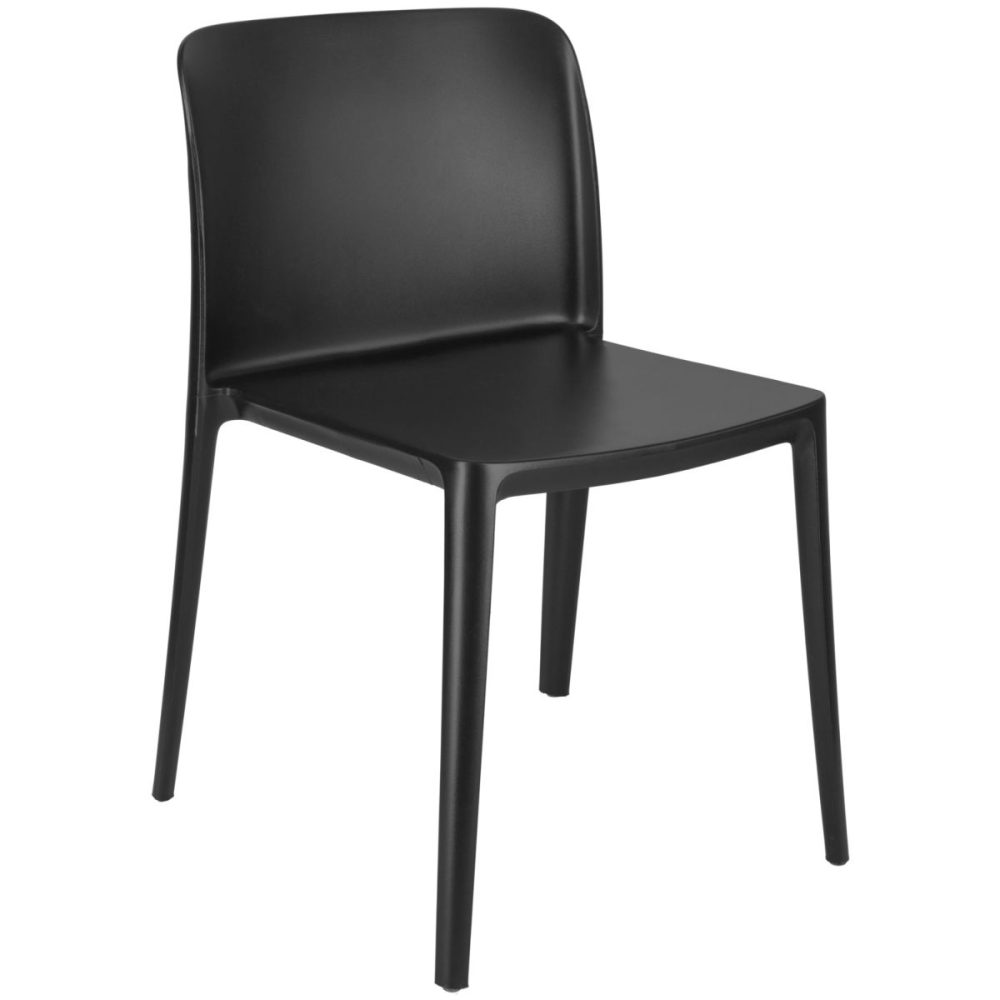 PULSIVA Kunststoffstuhl Rigg ohne Armlehne; 48x50x78 cm (BxTxH); schwarz; 4 Stück / Pack