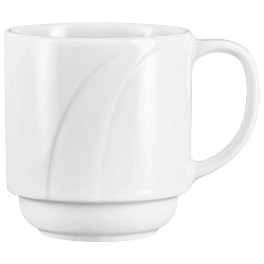 PULSIVA Kaffeebecher Melody; 280 ml, 8x9 cm (ØxH); weiss; rund; 6 Stück / Pack