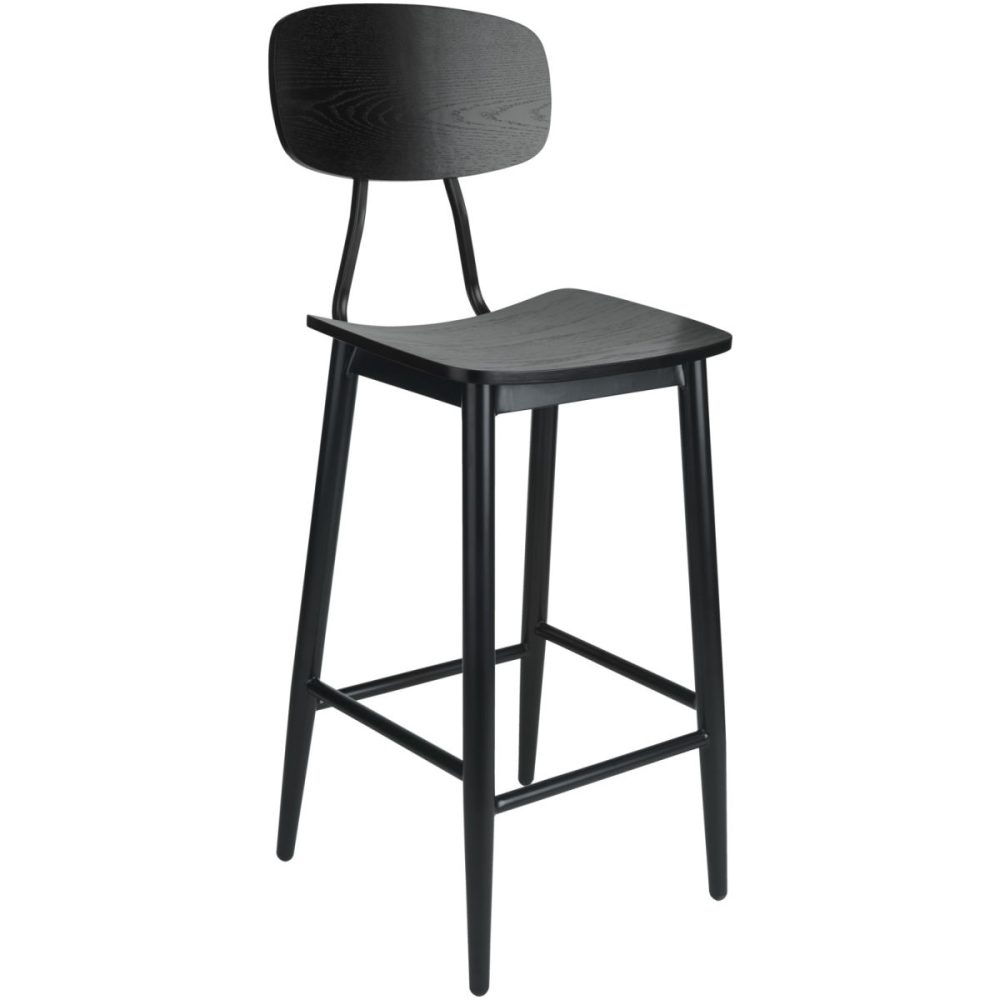 VEGA Barstuhl Scola; 44.5x51x115 cm (BxTxH); Sitz schwarz, Gestell schwarz; 2 Stück / Pack