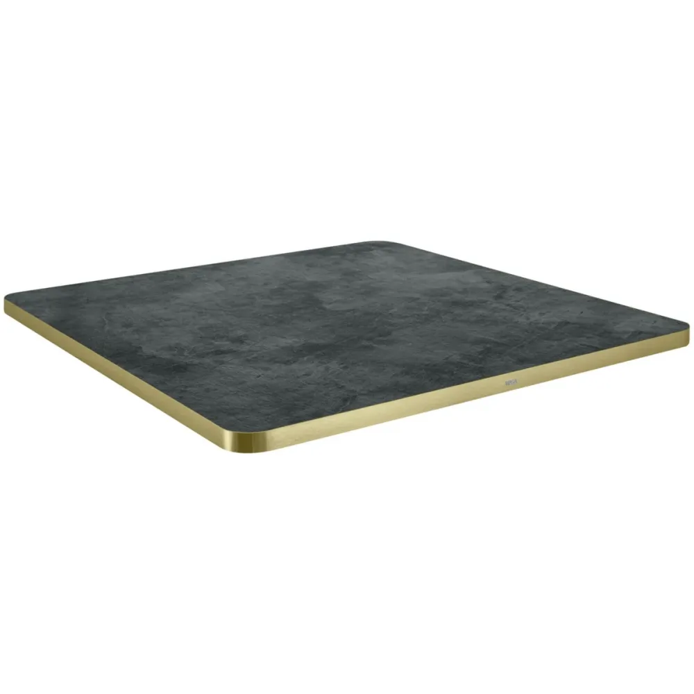 VEGA Indoor-Tischplatte Marvani quadratisch; 68x68x2.5 cm (LxBxH); gold/schwarz; quadratisch