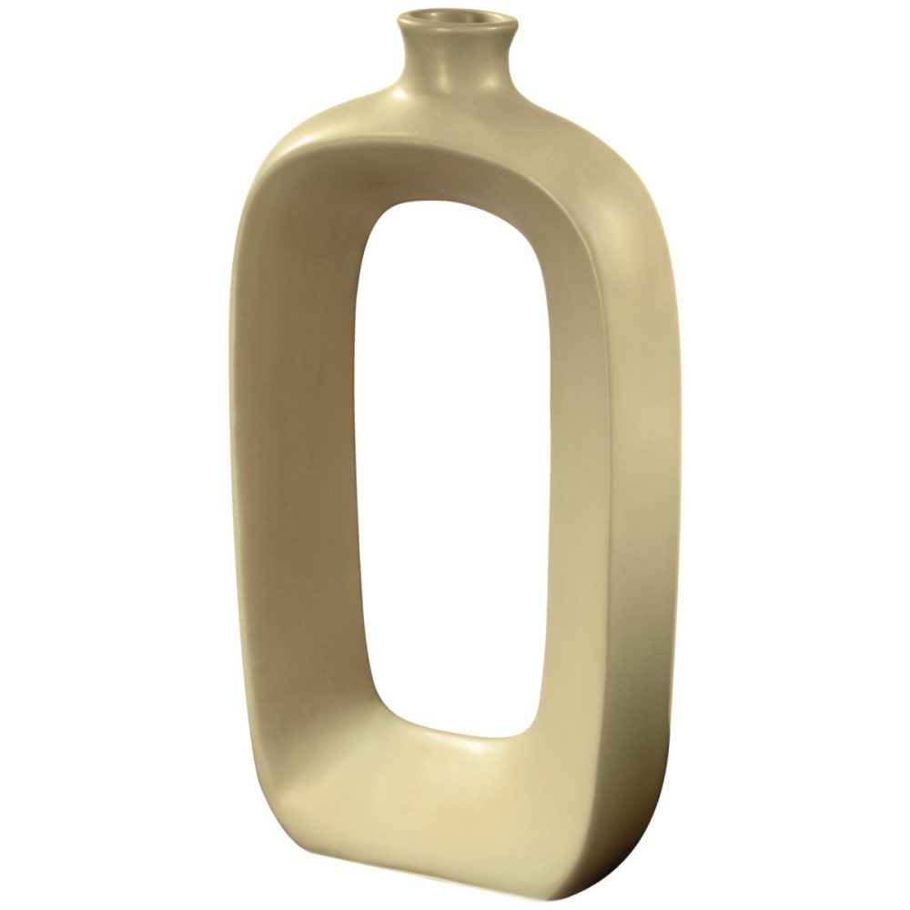 Vase Esila gross; 16.1x6.3x30.2 cm (LxBxH); senf; rechteckig