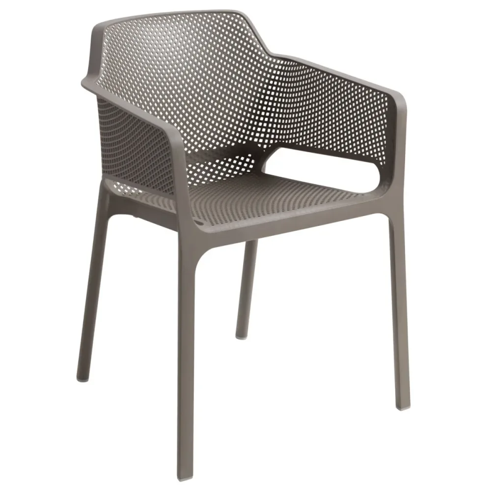 Nardi Stuhl Net mit Armlehne; 60.5x58.5x80 cm (BxTxH); taupe; 4 Stück / Pack