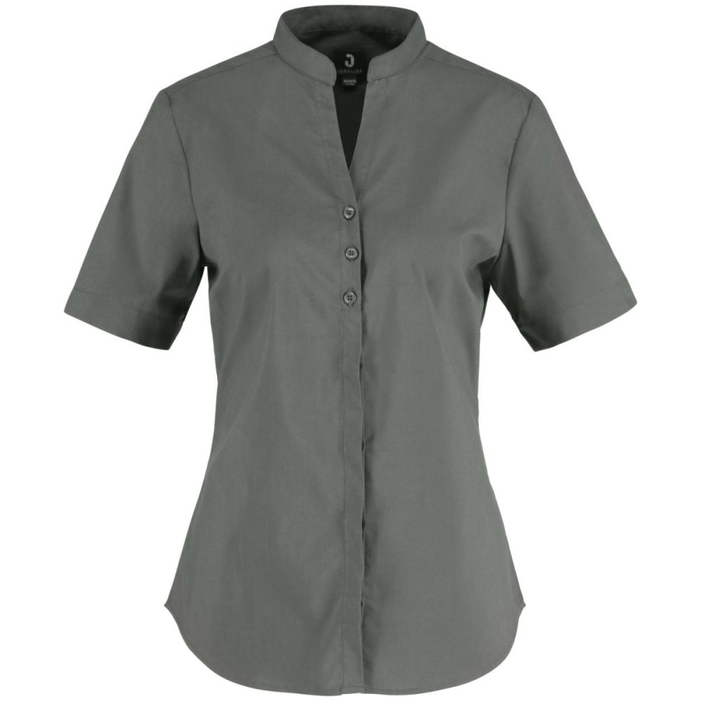 JOBELINE Damen Bluse Lani Kurzarm; Kleidergrösse 44; dunkelgrau