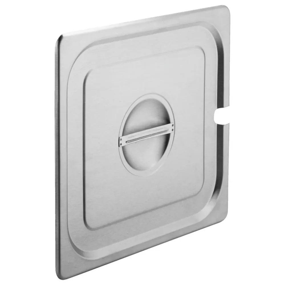 PULSIVA GN-Deckel 2/3 Profi mit Löffelaussparung; GN 2/3, 35.5x32.7 cm (LxB); edelstahl