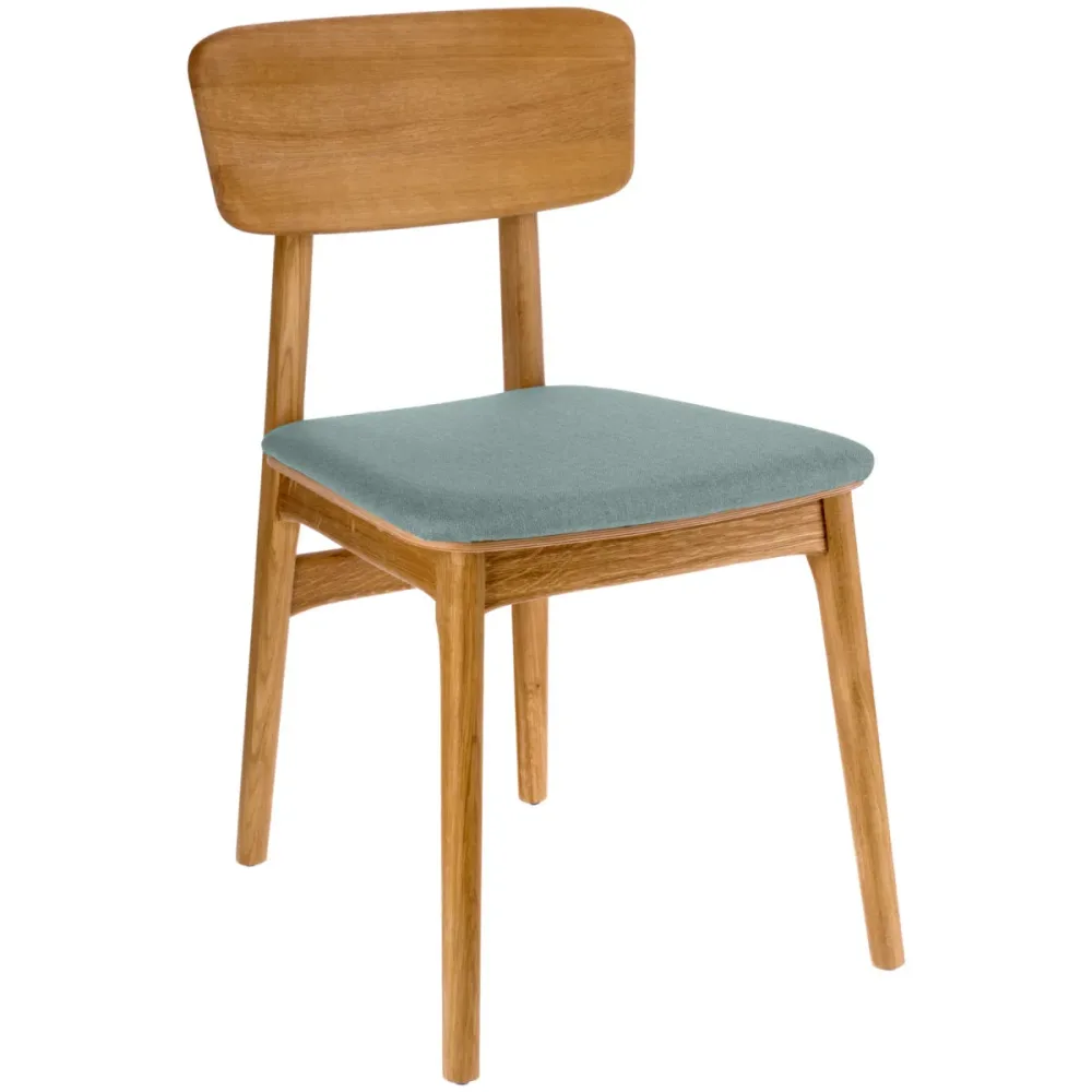 VEGA Stuhl Yorin Stoff; 47x55x82 cm (BxTxH); Sitz hellblau, Gestell braun; 2 Stück / Pack