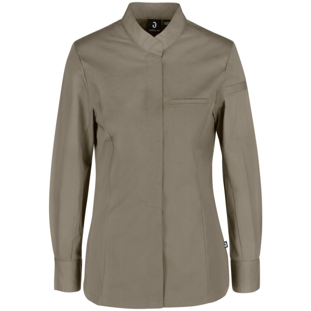 JOBELINE Damen Kochjacke Marco Langarm; Kleidergrösse 48; taupe