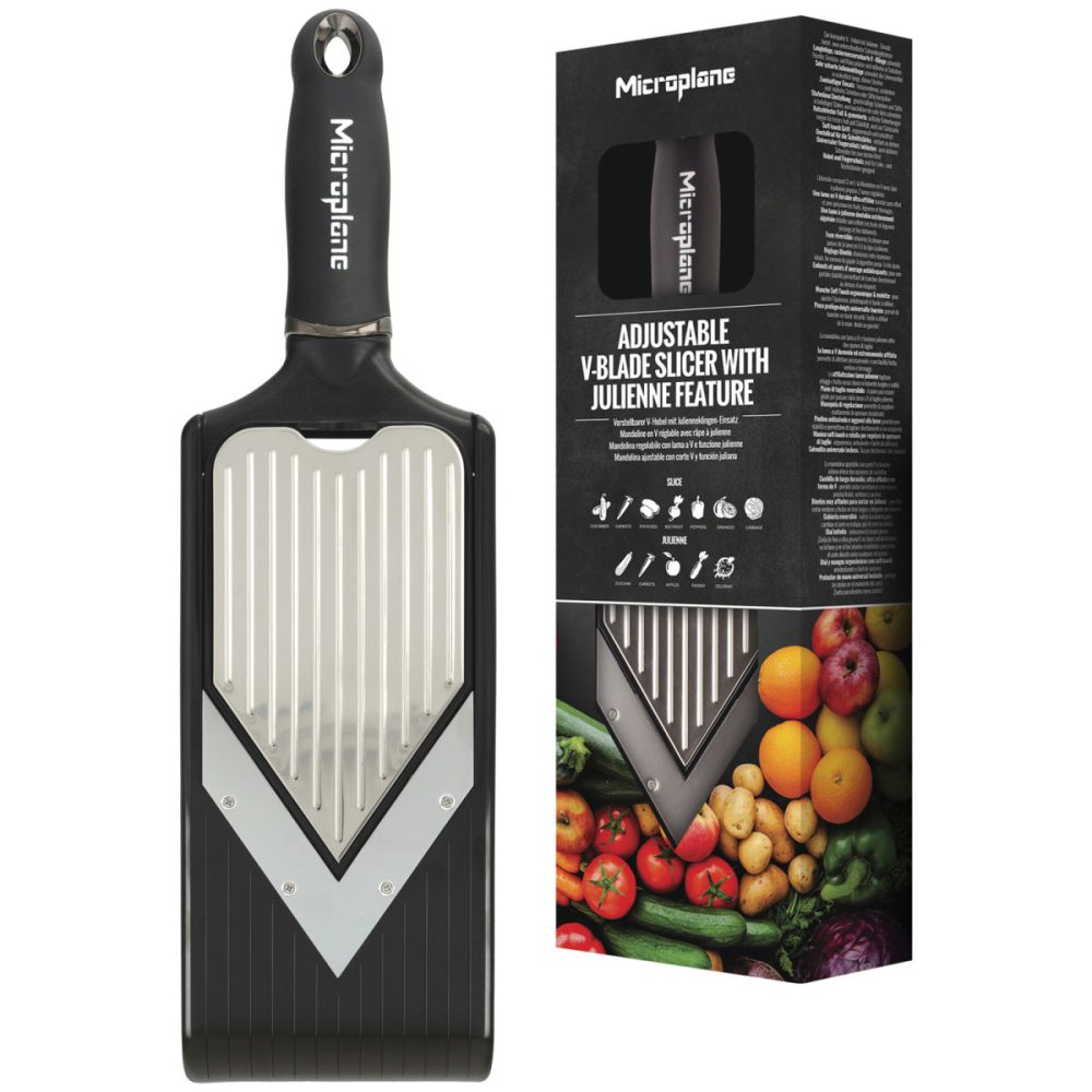 Microplane V-Gemüsehobel Slicer; 35.5x10.2x3.5 cm (LxBxH); schwarz