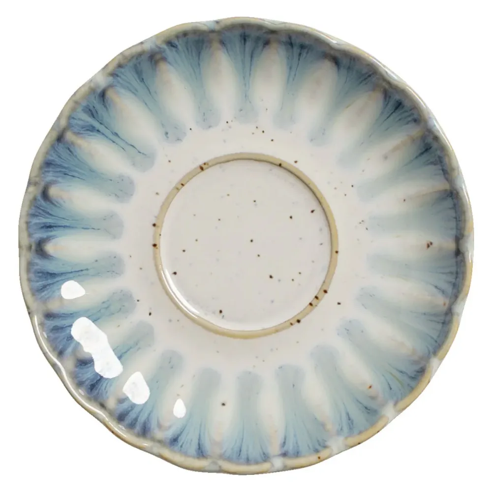VEGA Espresso-Untertasse Flora; 12.5x2.1 cm (ØxH); blau/beige; rund; 6 Stück / Pack