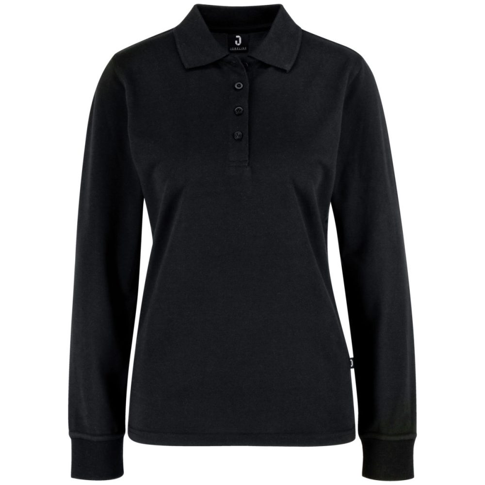 JOBELINE Damen Poloshirt Fly Langarm; Kleidergrösse XS; schwarz