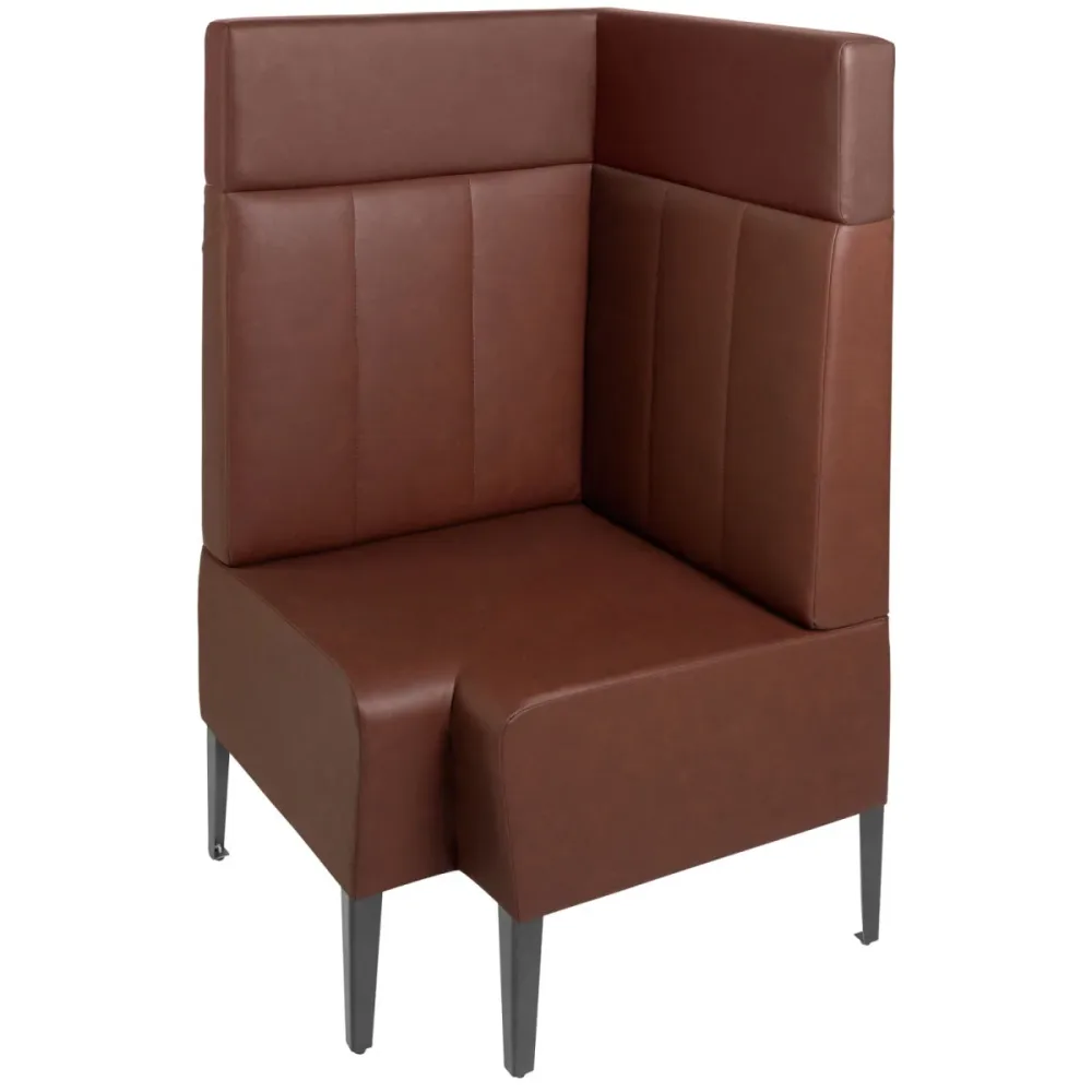 VEGA Polstersitzecke Adapto mit Rückenelement und Aufsatzpolster; 75x75x127 cm (BxTxH); Sitz braun, Gestell schwarz
