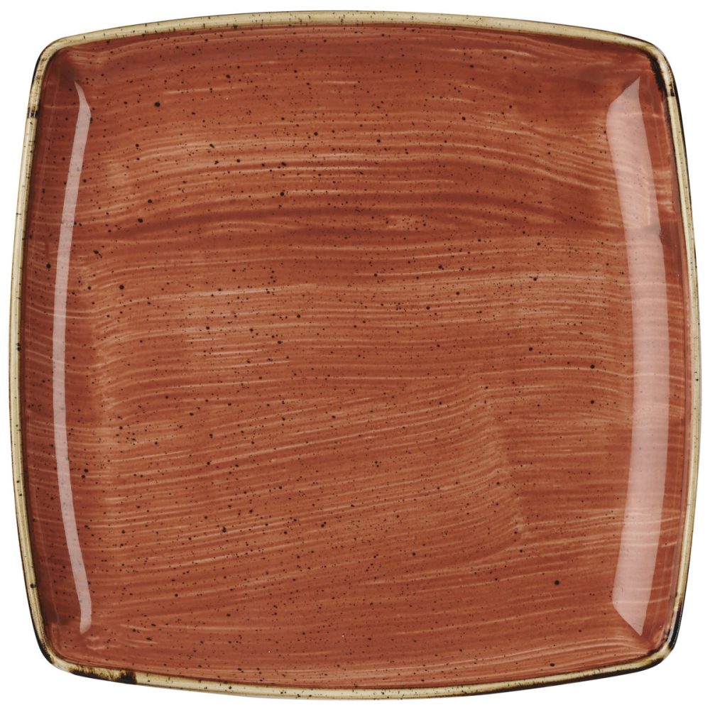 Churchill Platte tief Stonecast Orange quadratisch; 26.8 cm (B); orange/braun; quadratisch; 6 Stück / Pack