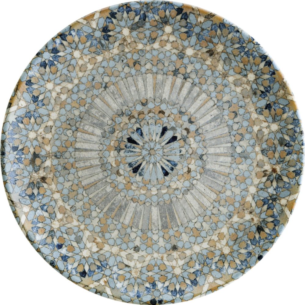 Bonna Teller flach Luca Mosaic; 21 cm (Ø); orange/dunkelblau/hellblau/gelb/weiss; rund; 12 Stück / Pack