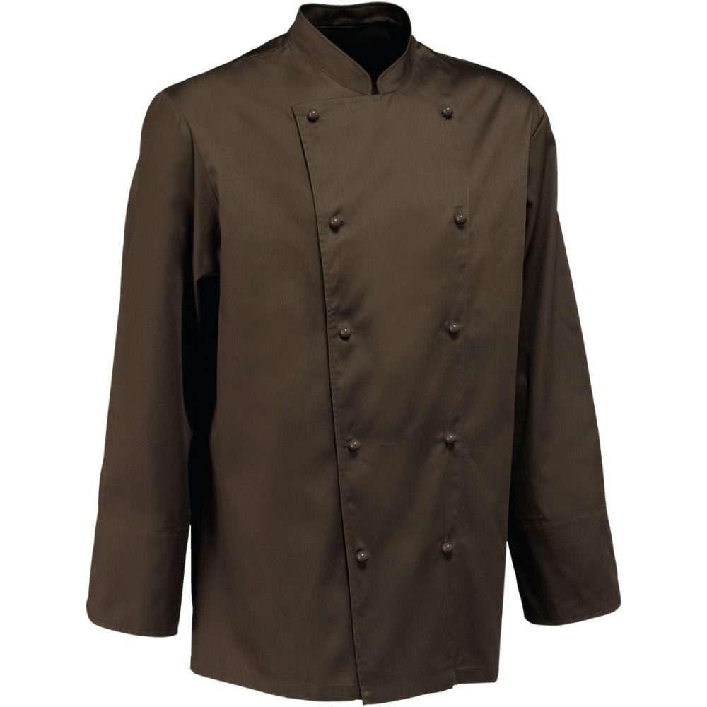 PULSIVA Herrenkochjacke Paolo Langarm; Kleidergrösse 64; cocabraun