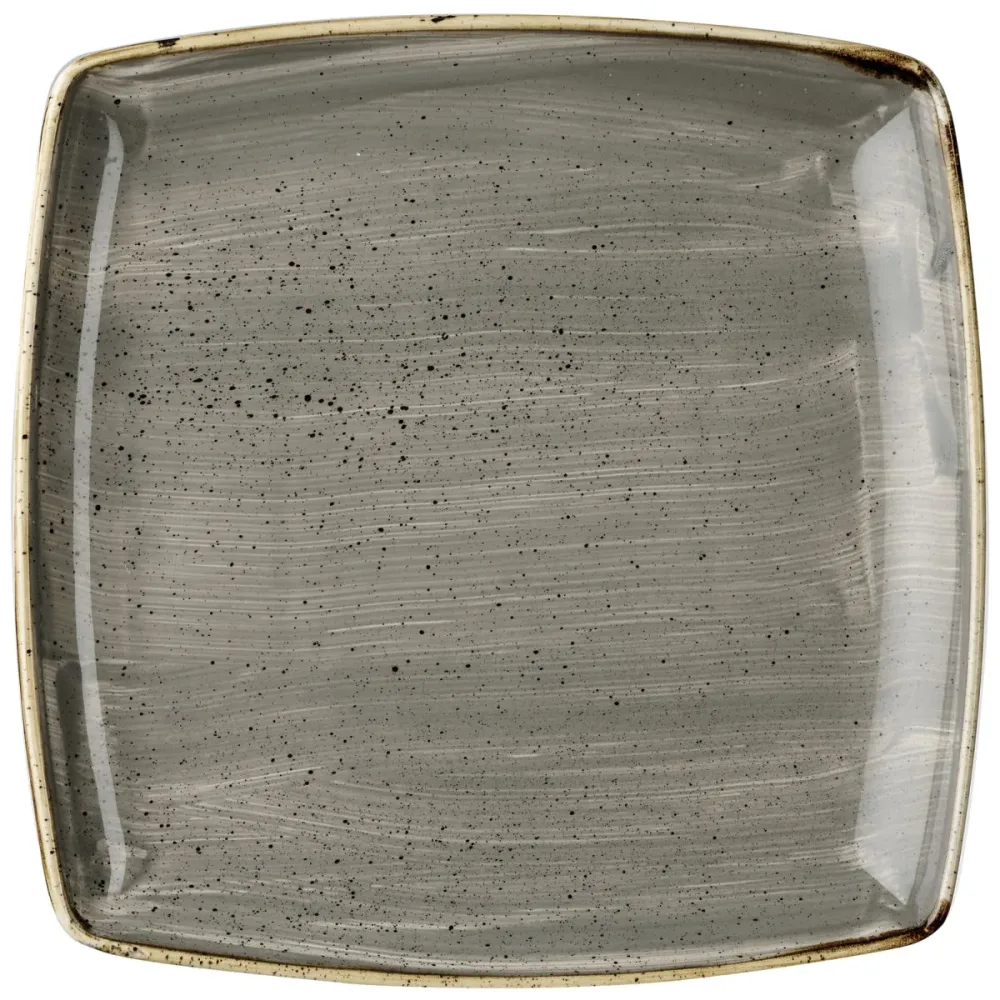 Churchill Platte tief Stonecast Peppercorn quadratisch; 26.8 cm (B); grau/braun; quadratisch; 6 Stück / Pack