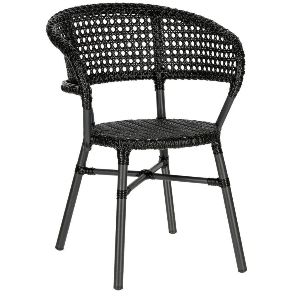 VEGA Wiener Geflecht Stuhl Gussago mit Armlehne; 57x60x78 cm (BxTxH); schwarz; 2 Stück / Pack