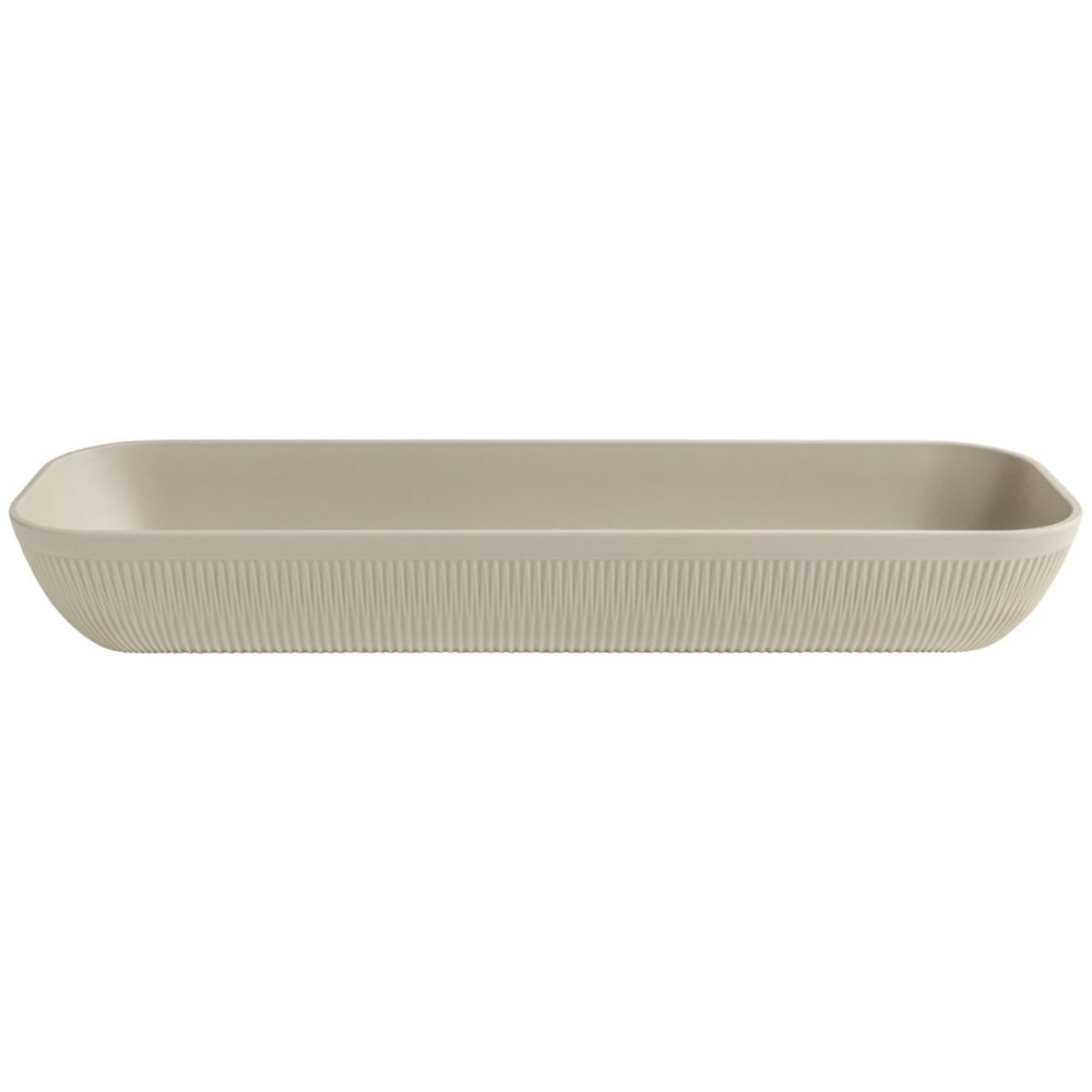 VEGA Schale Kanas rechteckig mit Relief; 4000 ml, 53x16.2x7.5 cm (LxBxH); beige; rechteckig
