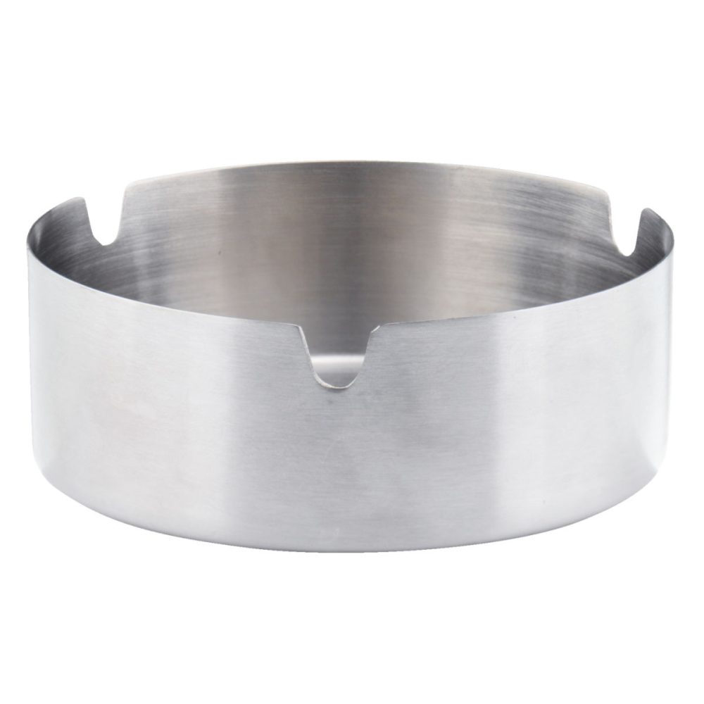 PULSIVA Aschenbecher Lois; 10x2.5 cm (ØxH); silber; rund; 3 Stück / Pack