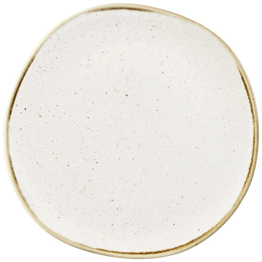 Churchill Teller flach Stonecast Barley White organisch; 26.4 cm (B); weiss/braun; organisch; 12 Stück / Pack