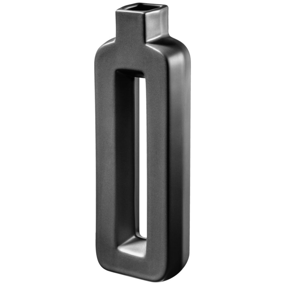 Vase Soraya; 10x5x29.3 cm (LxBxH); schwarz; rechteckig