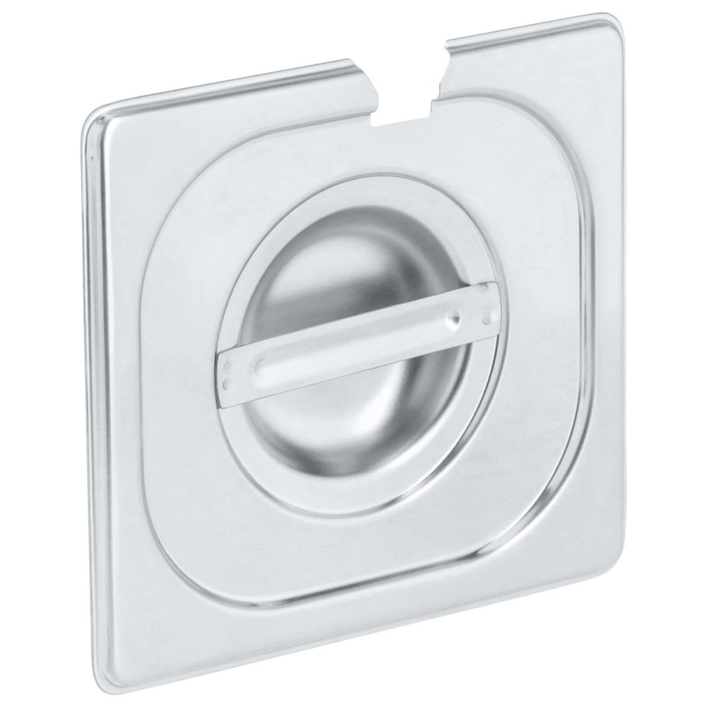 PULSIVA GN-Deckel 1/6 Smart  mit Löffelaussparung; GN 1/6, 17.6x16.2 cm (LxB); silber
