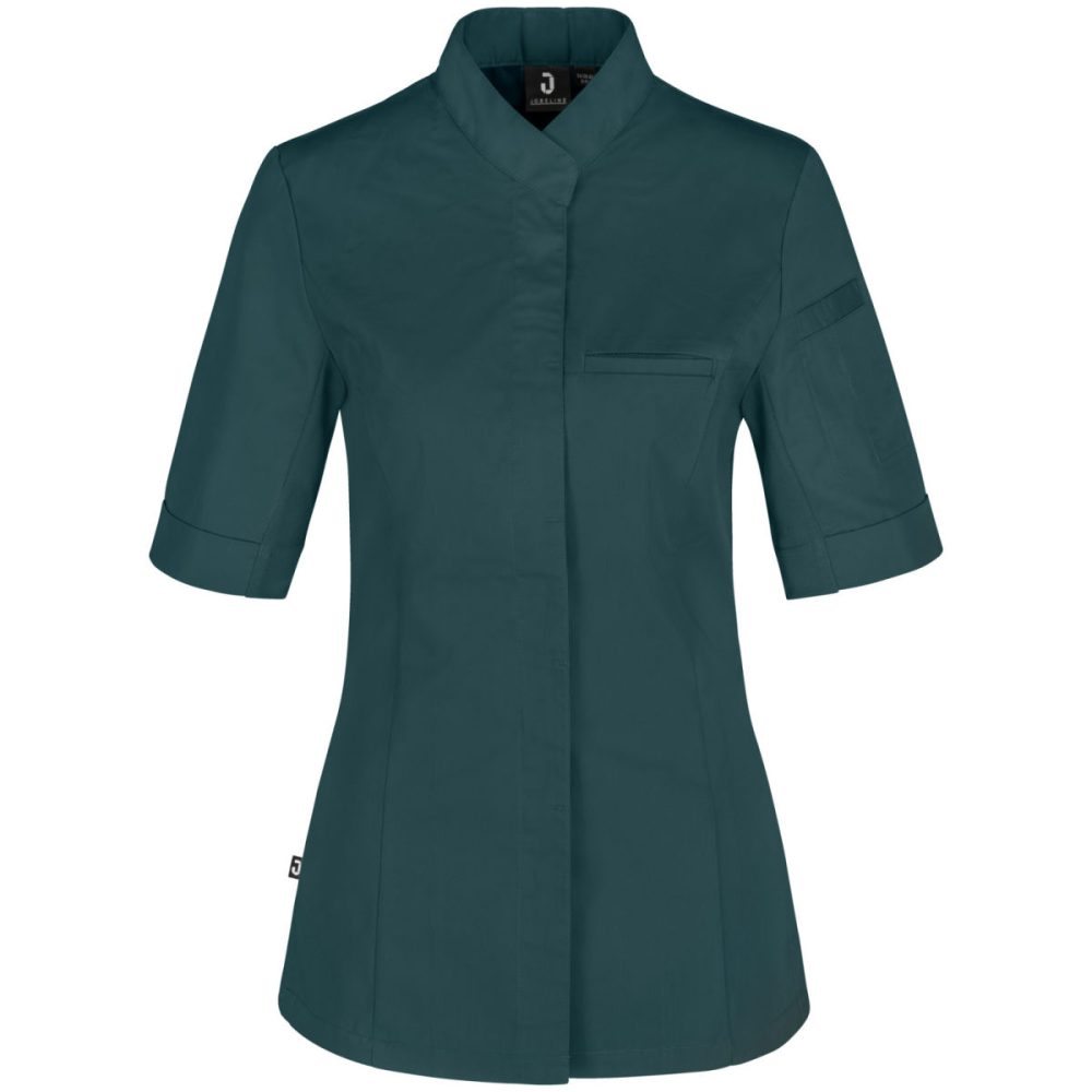 JOBELINE Damen Kochjacke Marco Kurzarm; Kleidergrösse 42; petrolgrün