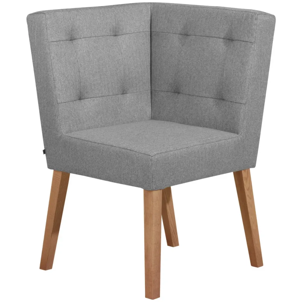 VEGA Eckbank Tolga; 55x55x90 cm (BxTxH); Sitz hellgrau, Gestell braun
