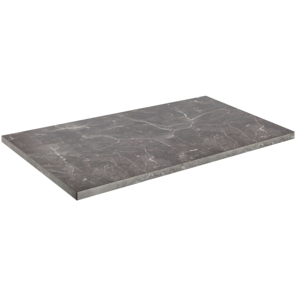 VEGA Outdoor-HPL Tischplatte Esterno rechteckig; 130x80x3 cm (LxBxH); schwarz/marmoriert; rechteckig
