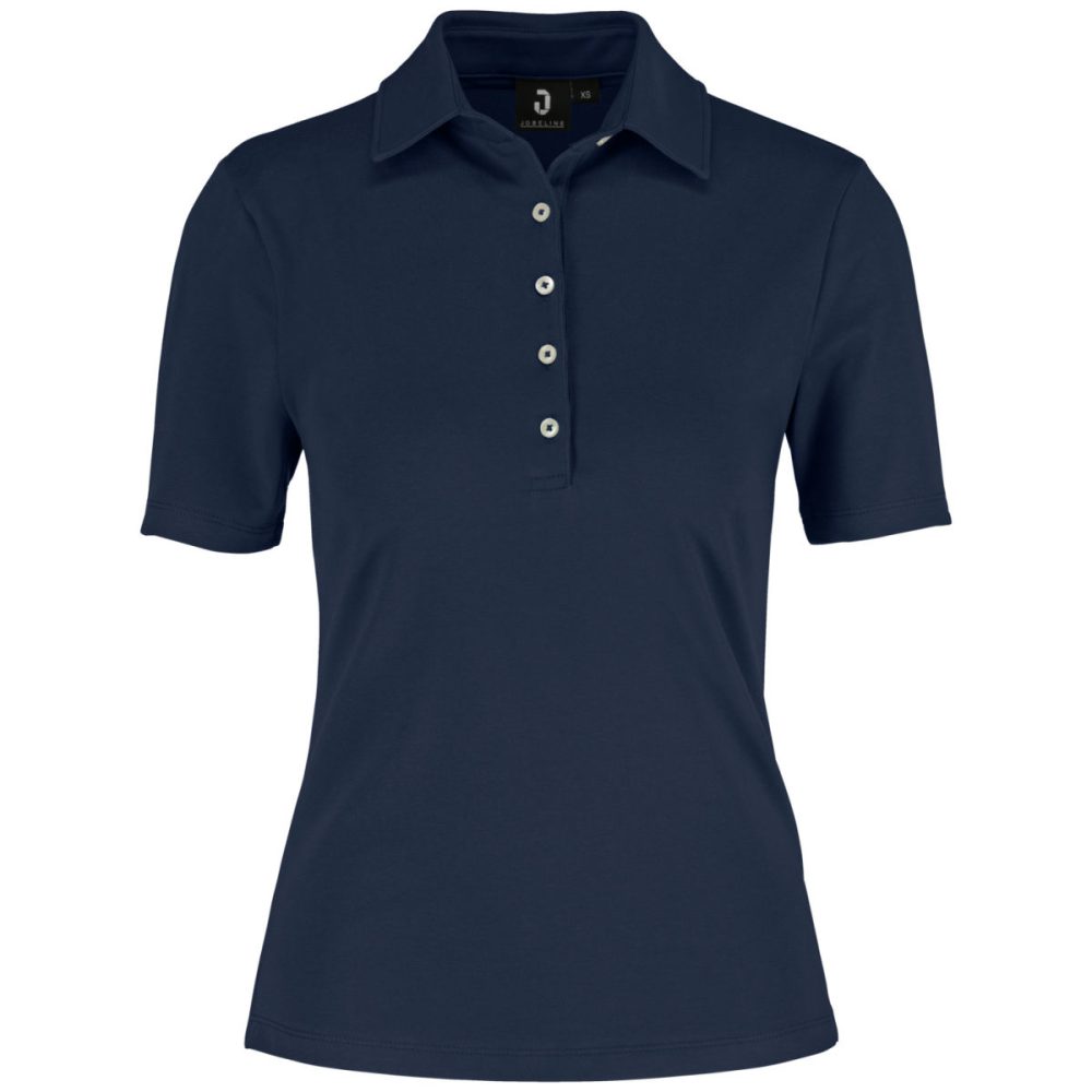 JOBELINE Damen Poloshirt Malme Kurzarm; Kleidergrösse XL; navy