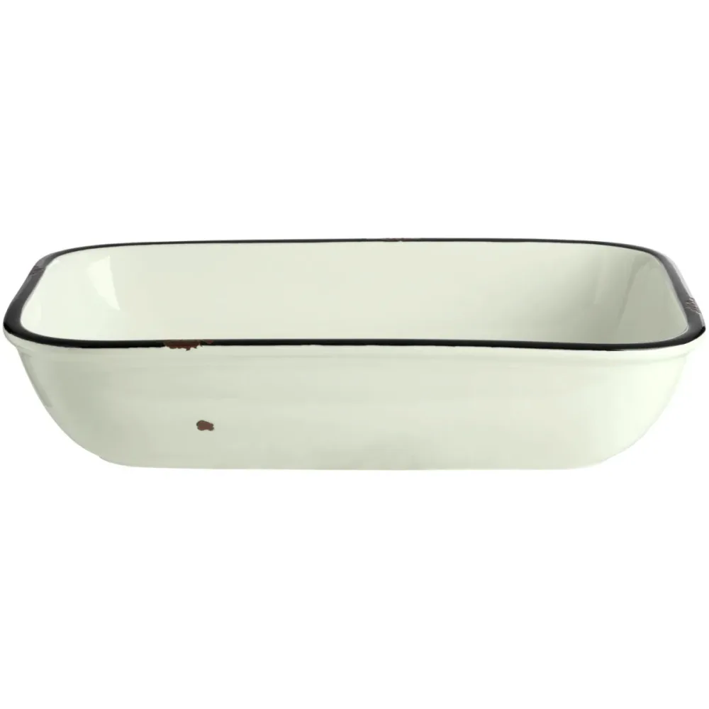 VEGA Schale Liron rechteckig; 1000 ml, 23.5x15x5 cm (LxBxH); cremeweiss/schwarz; rechteckig; 4 Stück / Pack