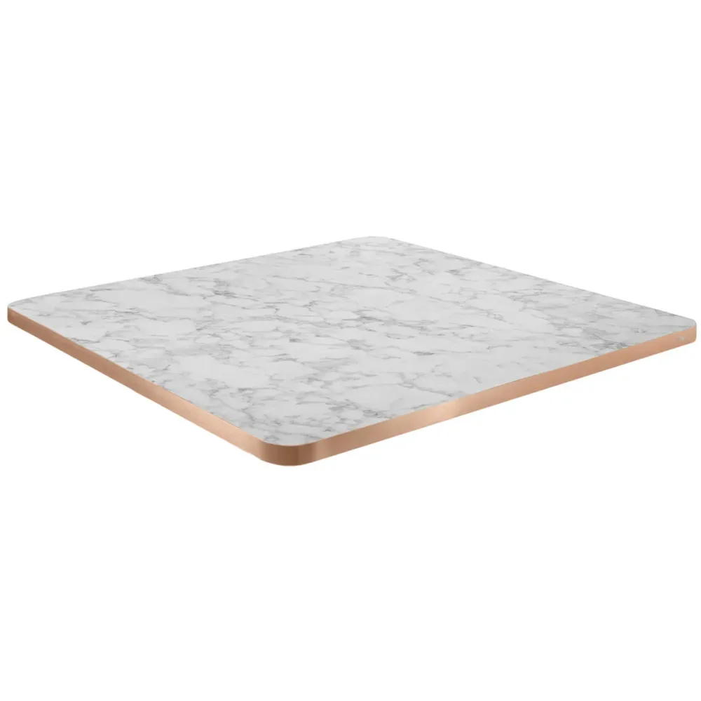 VEGA Indoor-Tischplatte Marvani quadratisch; 80x80x2.5 cm (LxBxH); kupfer/weiss/marmoriert; quadratisch
