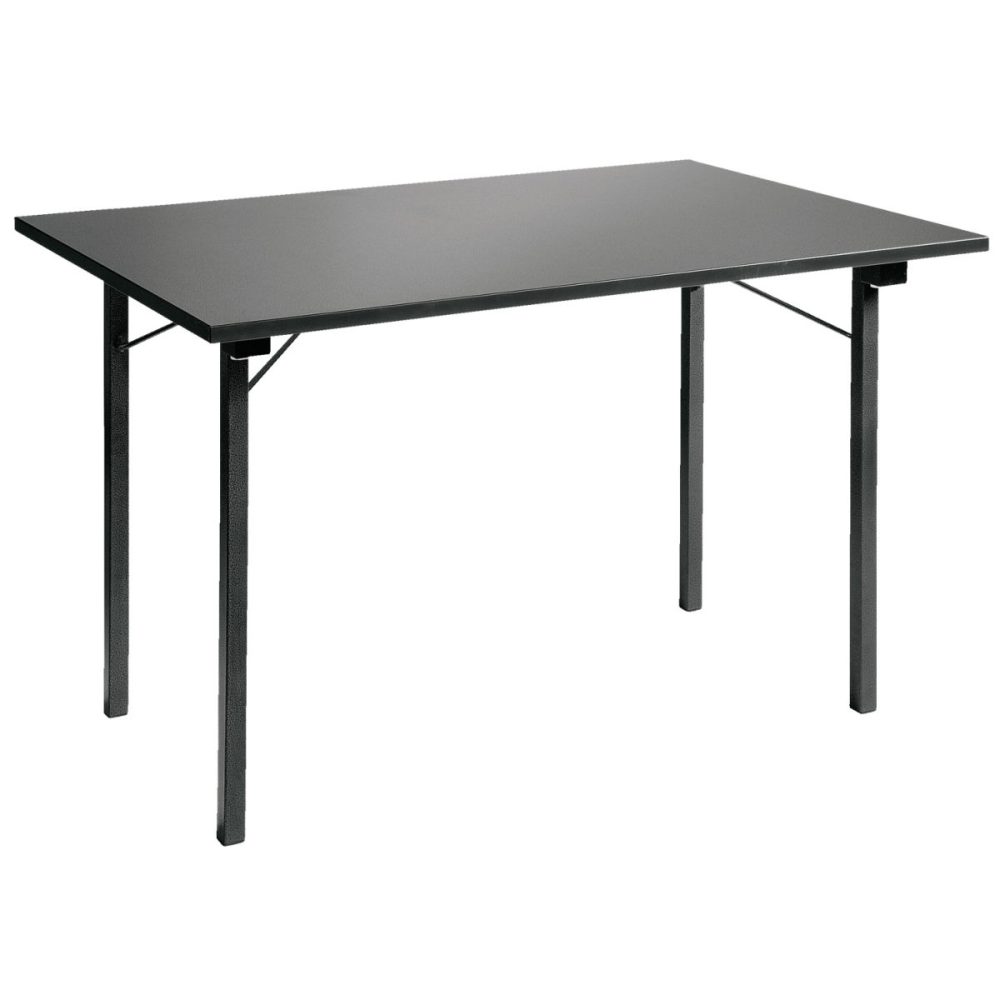 PULSIVA Banketttisch rechteckig; 120x80x74 cm (LxBxH); Platte grau, Gestell grau; rechteckig