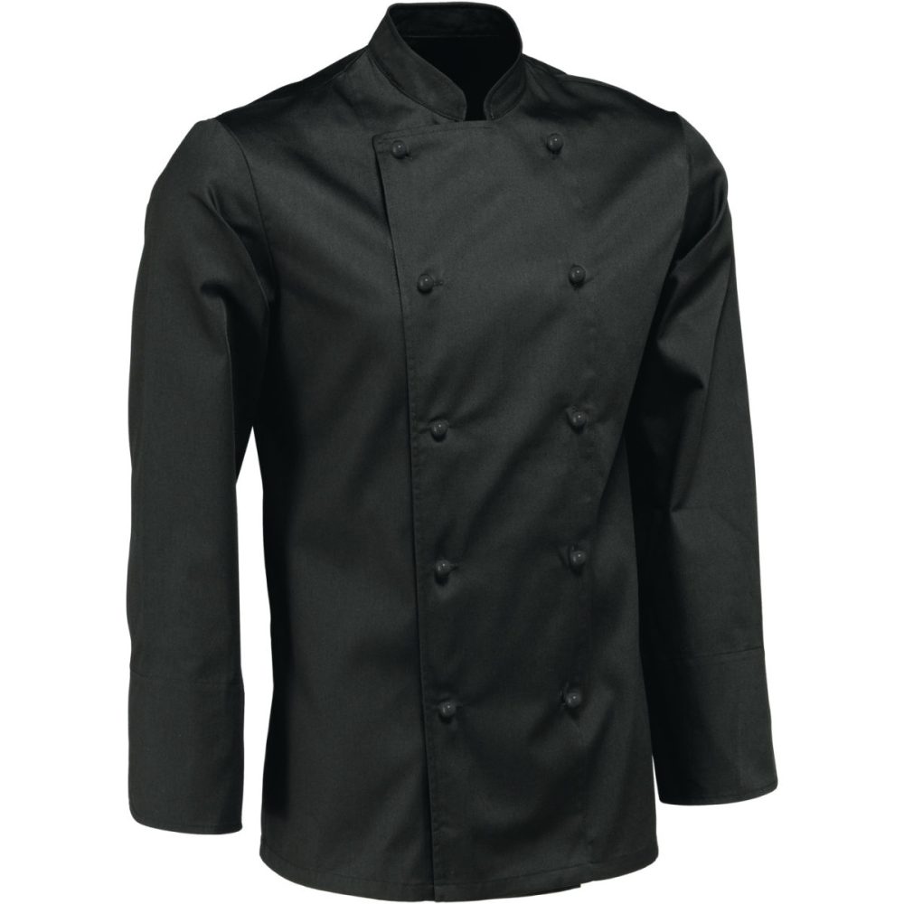 PULSIVA Herrenkochjacke Paolo Langarm; Kleidergrösse 44; schwarz