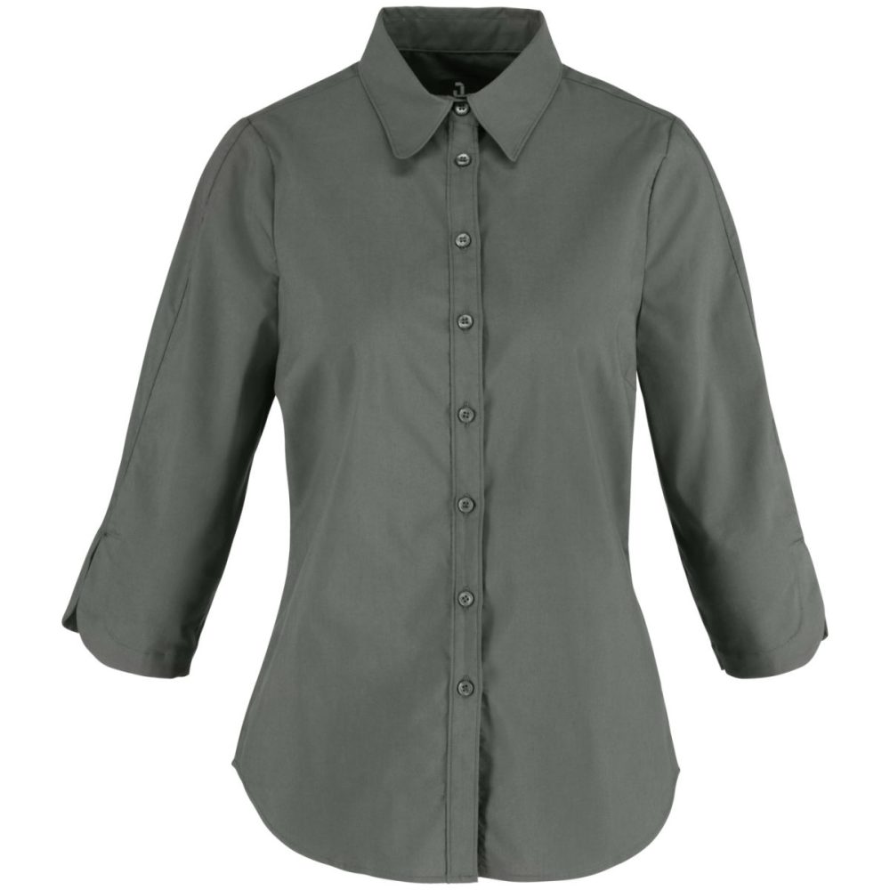 JOBELINE Damen Bluse Porter Dreiviertelarm; Kleidergrösse 50; dunkelgrau
