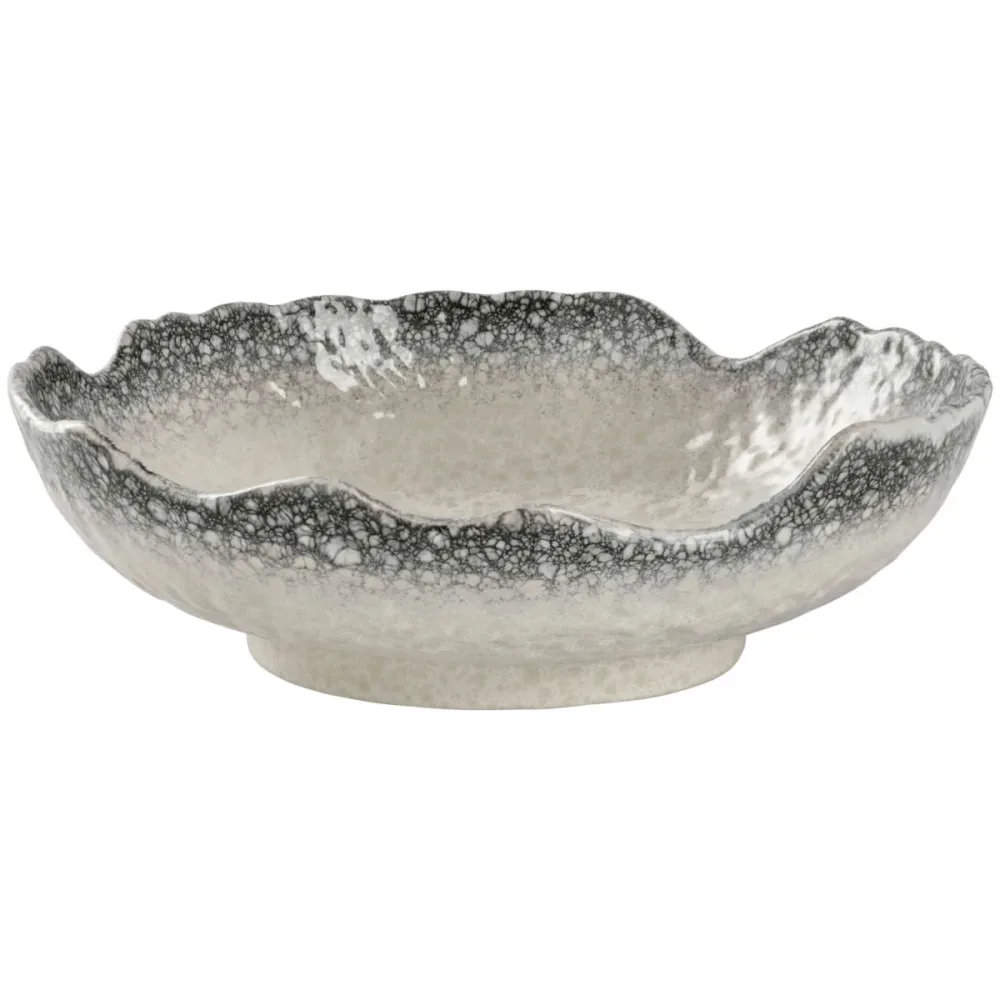 VEGA Schale Nagoya unregelmässiger Rand; 890 ml, 26x7.8 cm (ØxH); weiss/grau; 2 Stück / Pack