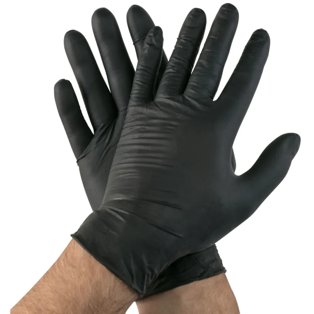 Hygostar Einweg-Latexhandschuh Diablo; Kleidergrösse L, 24 cm (L); schwarz; 100 Stück / Pack