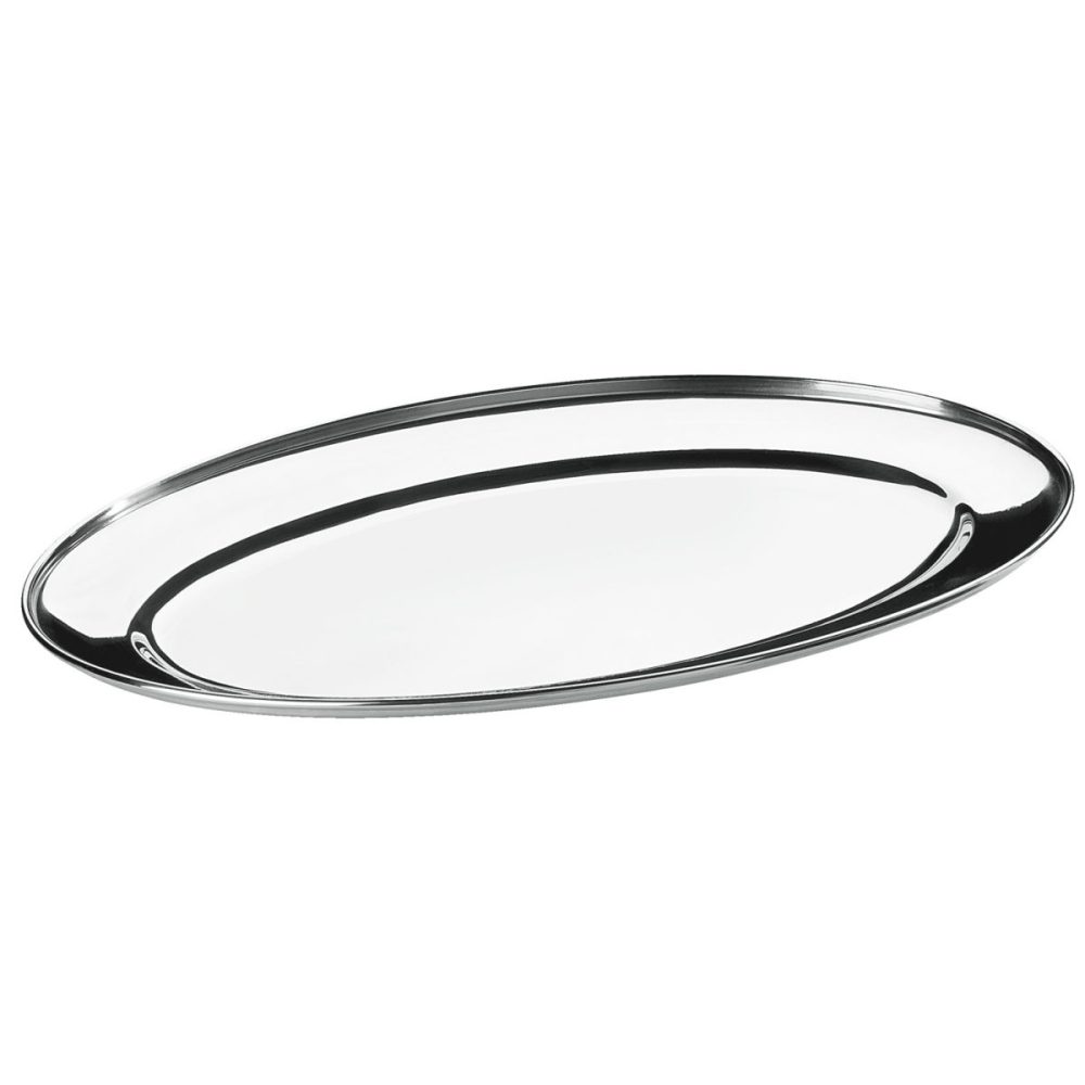 PULSIVA Servierplatte Kanon; 30x22x2 cm (LxBxH); silber; oval