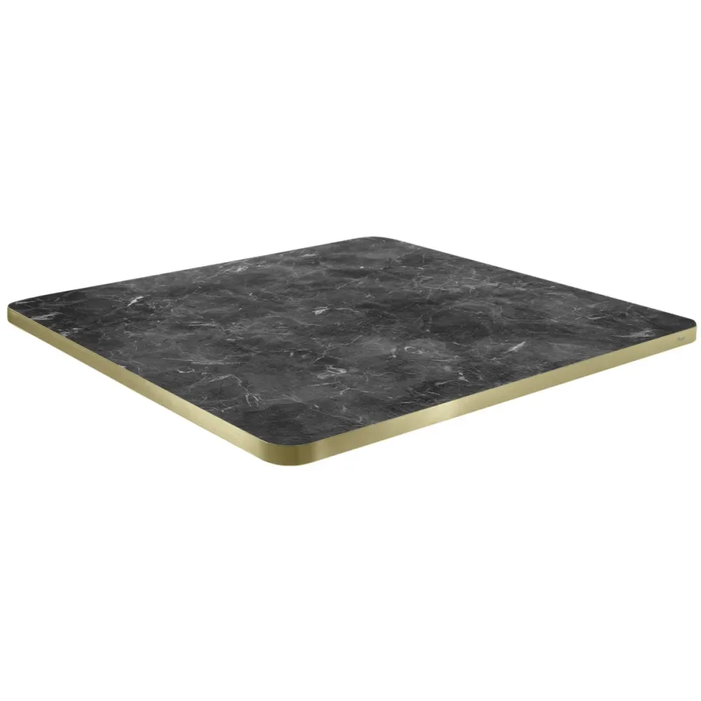 VEGA Indoor-Tischplatte Marvani quadratisch; 60x60x2.5 cm (LxBxH); gold/schwarz/marmoriert; quadratisch
