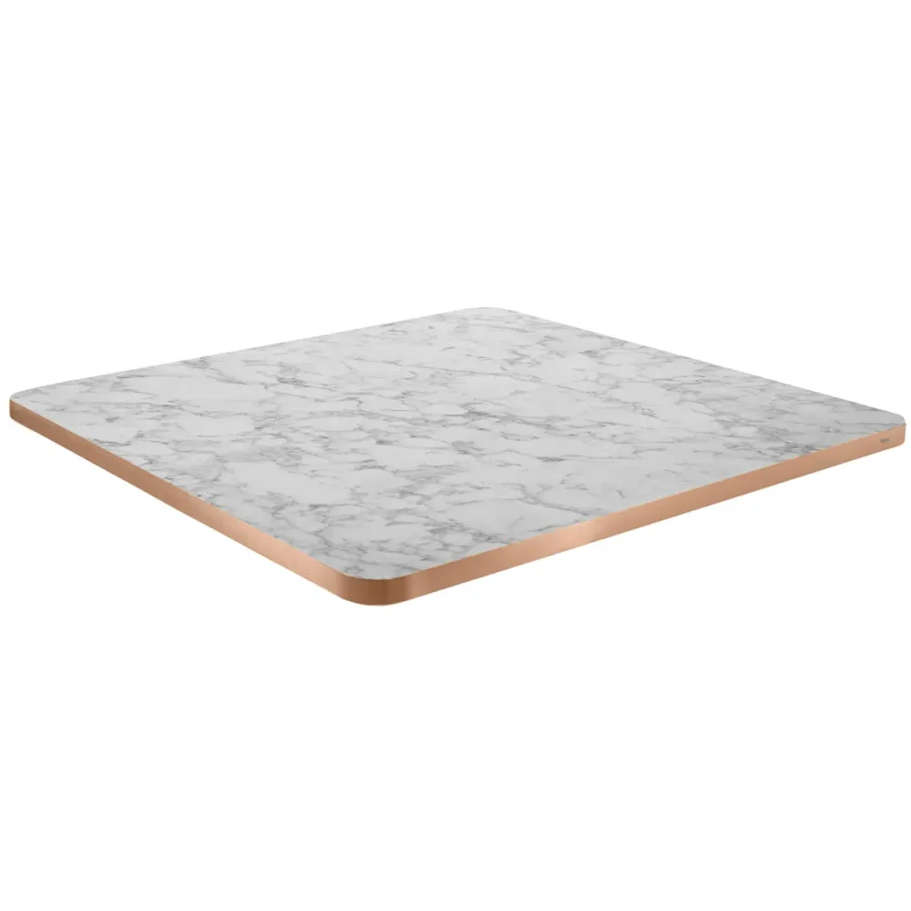 VEGA Indoor-Tischplatte Marvani quadratisch; 60x60x2.5 cm (LxBxH); kupfer/weiss/marmoriert; quadratisch
