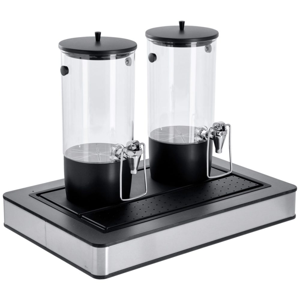 VEGA Saftspender Fundale anthrazit doppelt 1/1; 63x42.5x50.5 cm (LxBxH); anthrazit/transparent/schwarz