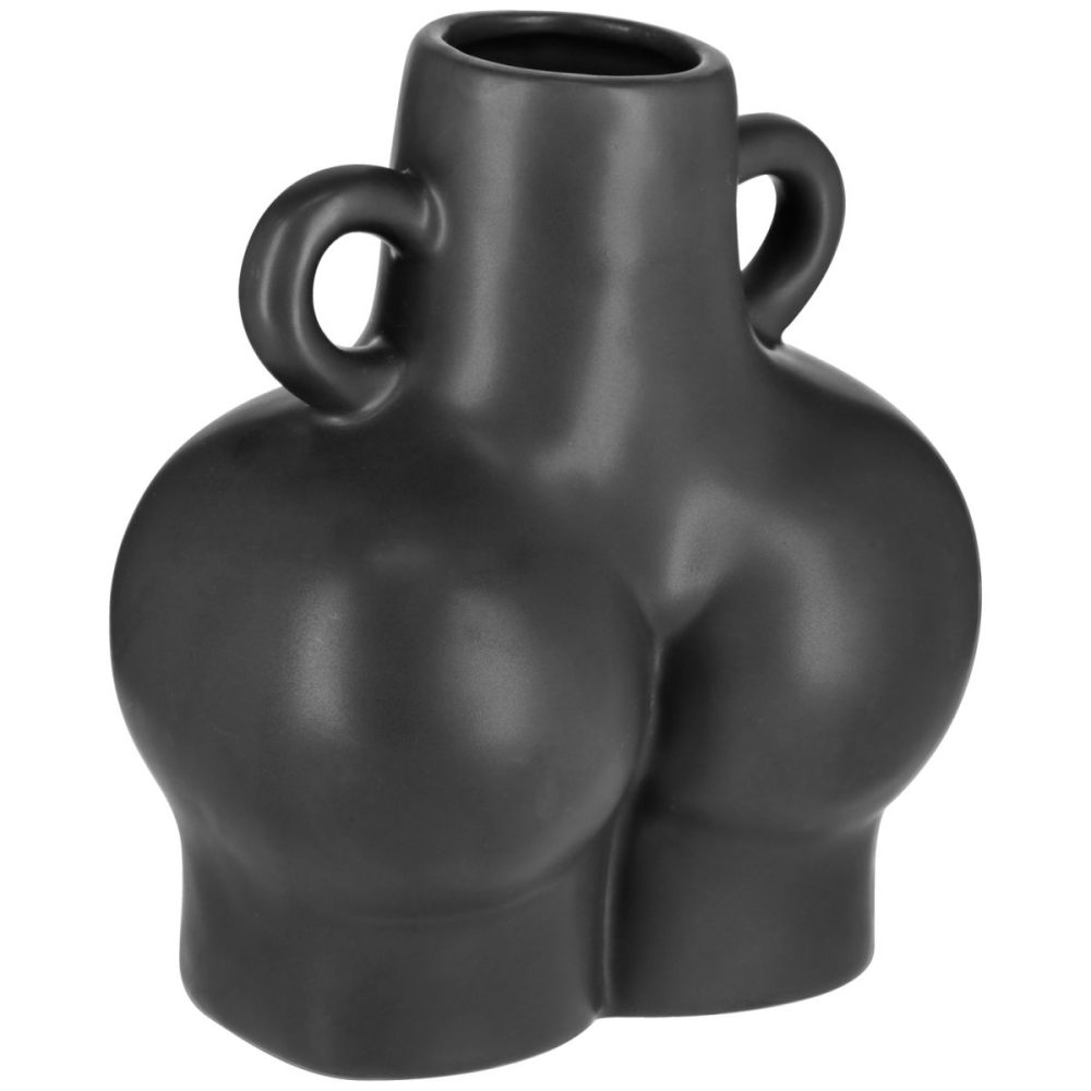 Vase Tamo; 16.5x11.8x19 cm (LxBxH); schwarz