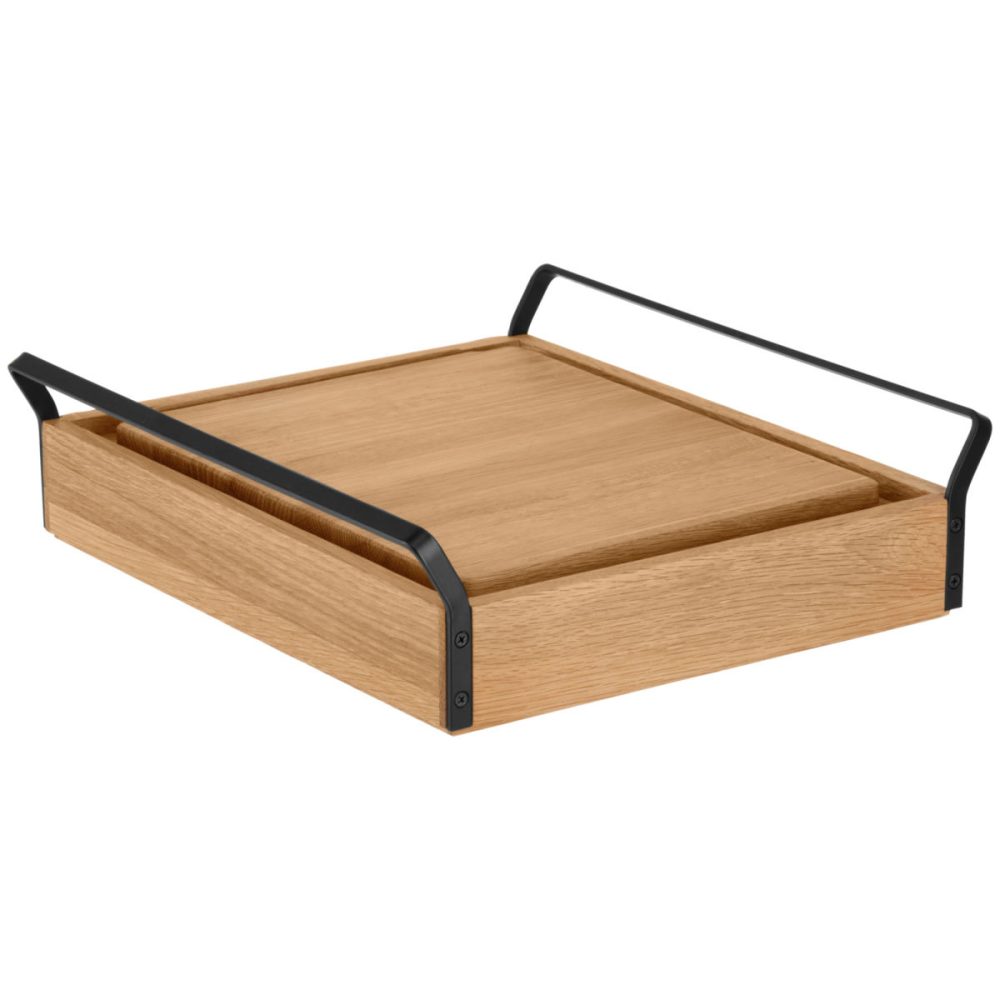 VEGA Buffet Kühltablett Esino flach, Holz 1/2; GN 1/2, 35.4x38.6x10.9 cm (LxBxH); eiche/schwarz; rechteckig