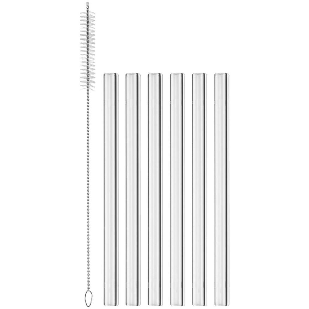 VEGA Glas-Trinkhalm Liya 7-teilig; 1x15 cm (ØxL); transparent
